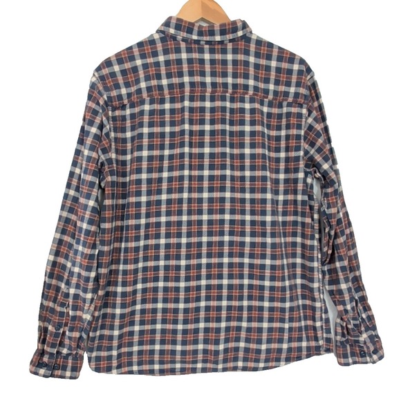 Patagonia Lightweight Fjord Plaid Flannel Shirt Mens L Blue Plaid Outdoor Hiking - Picture 2 of 12